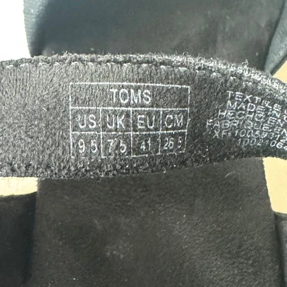 TOMS Diana Black Canvas Espadrille Wedge Sandals Women 9.5 Platform 10017931 - Picture 6 of 8